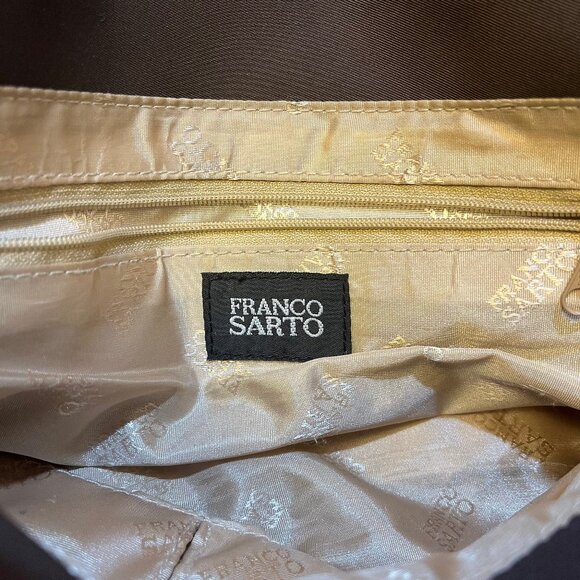 Franco Sarto Distressed Vegan Brown Glazed Embossed Croc Hobo Sholder Handbag - Picture 15 of 16